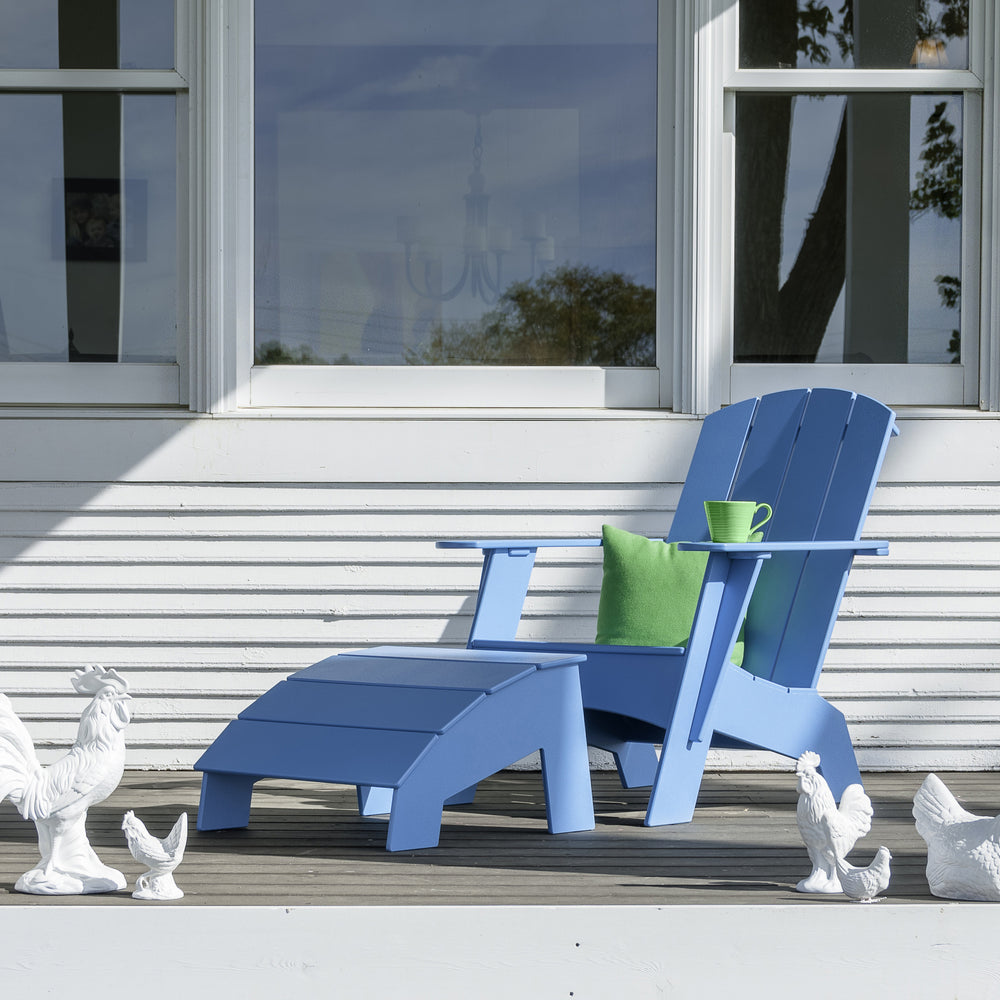 Curved Adirondack Outdoor Chair and Ottoman Bundle