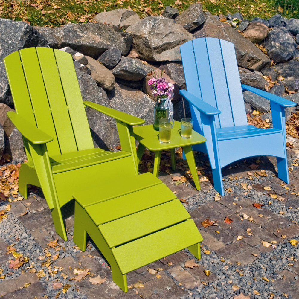 Curved Adirondack Outdoor Chair and Ottoman Bundle