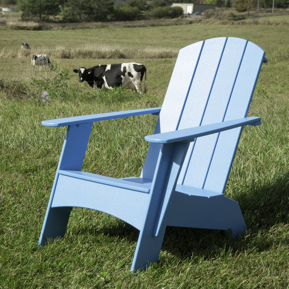 Curved Adirondack Outdoor Chair and Ottoman Bundle