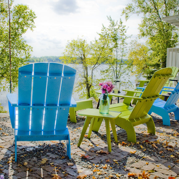 Curved Adirondack Outdoor Chair and Ottoman Bundle