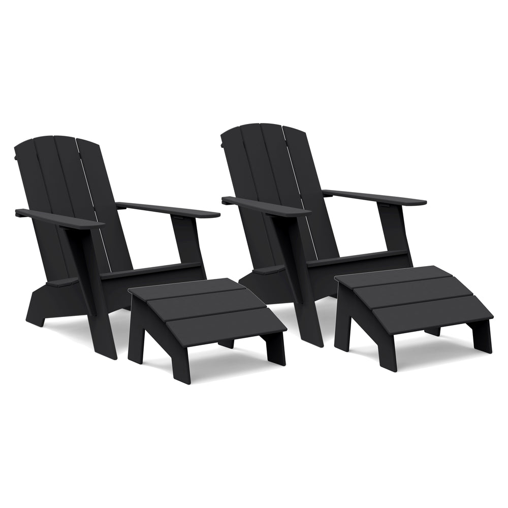 Curved Adirondack Outdoor Chair and Ottoman Bundle