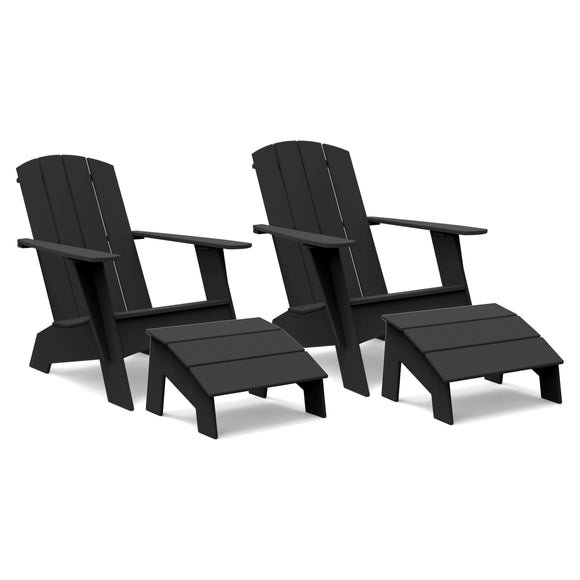 Curved Adirondack Chair and Ottoman Bundle