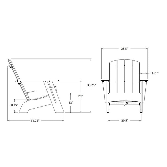 Curved Adirondack Outdoor Chair and Satellite Bundle