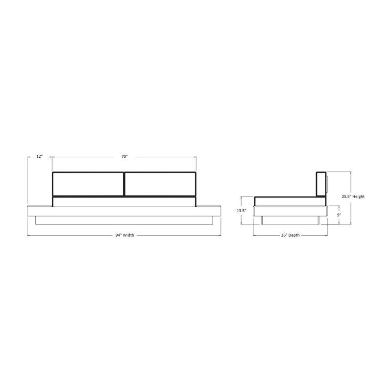 Platform One Outdoor Sofa with Tables