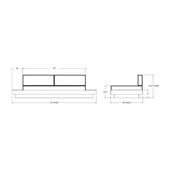 Platform One Outdoor Sofa with Tables