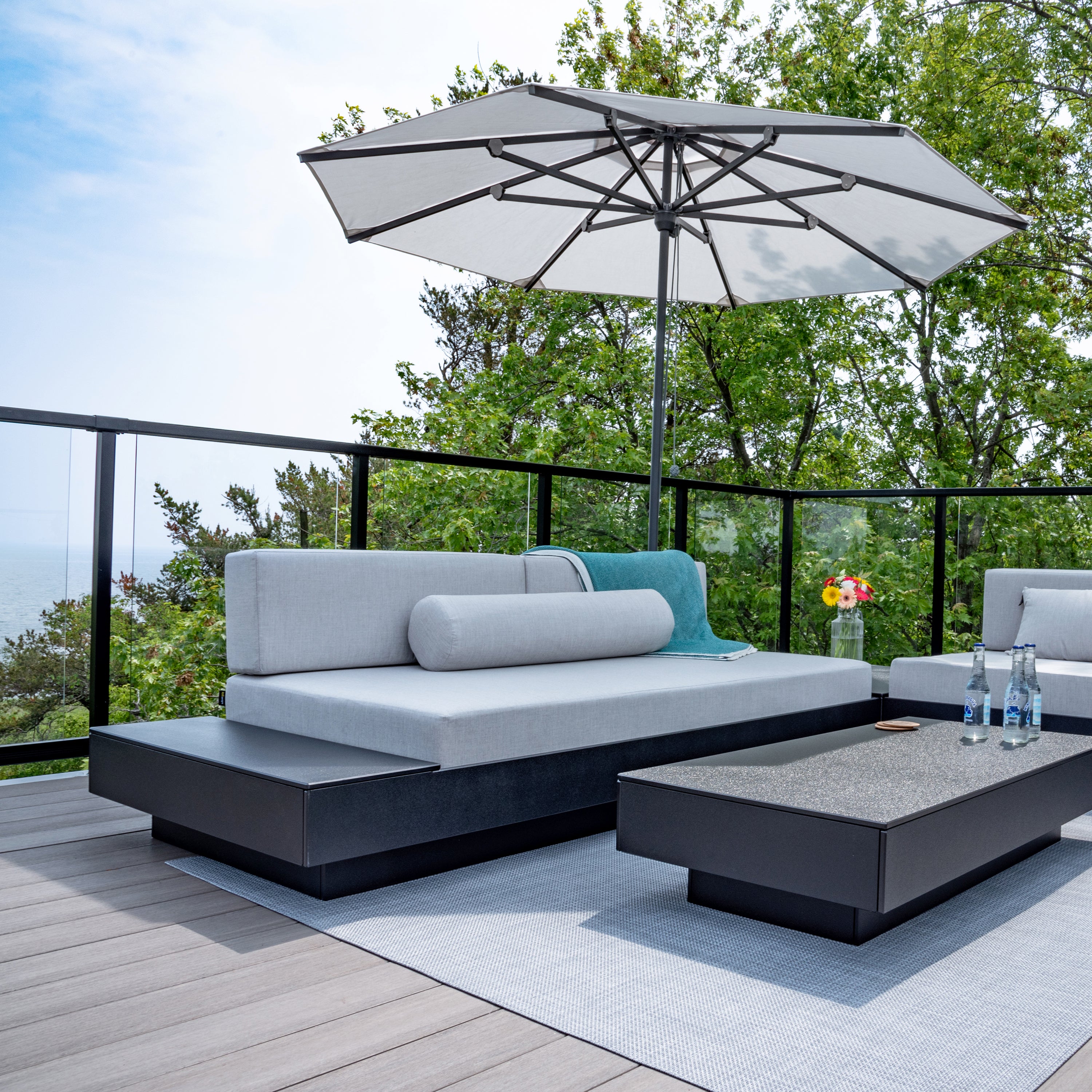 Loll Designs Platform One Outdoor Sofa with Tables - 2Modern