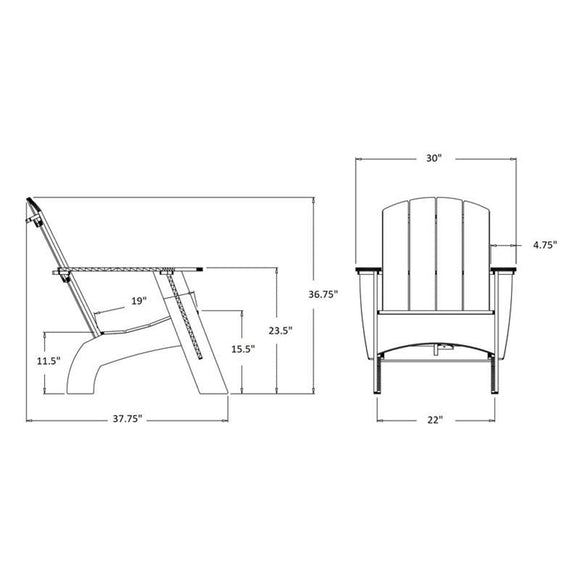 Tall Curved Adirondack Chair and Outdoor Satellite Bundle