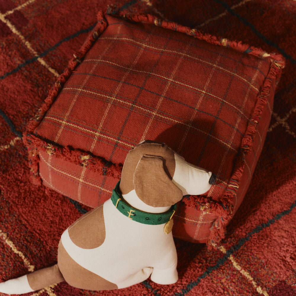 Handloom Tartan Pouf