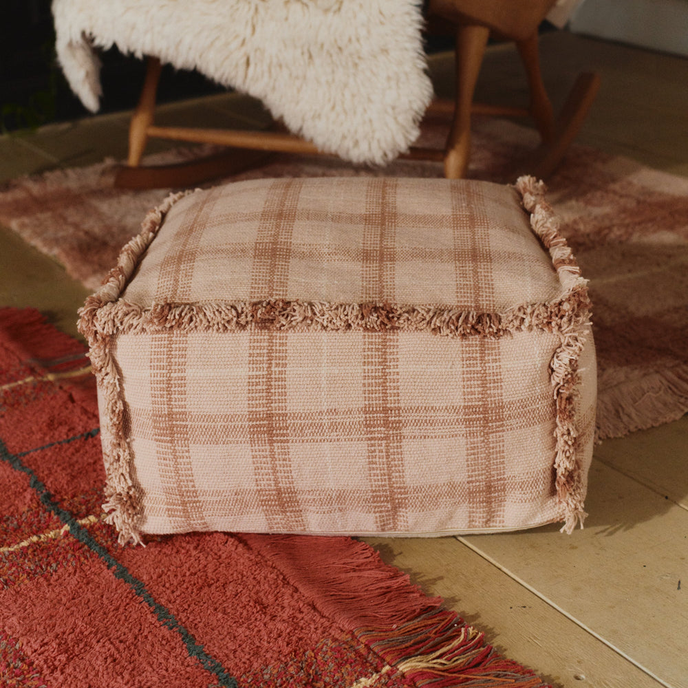 Handloom Tartan Pouf