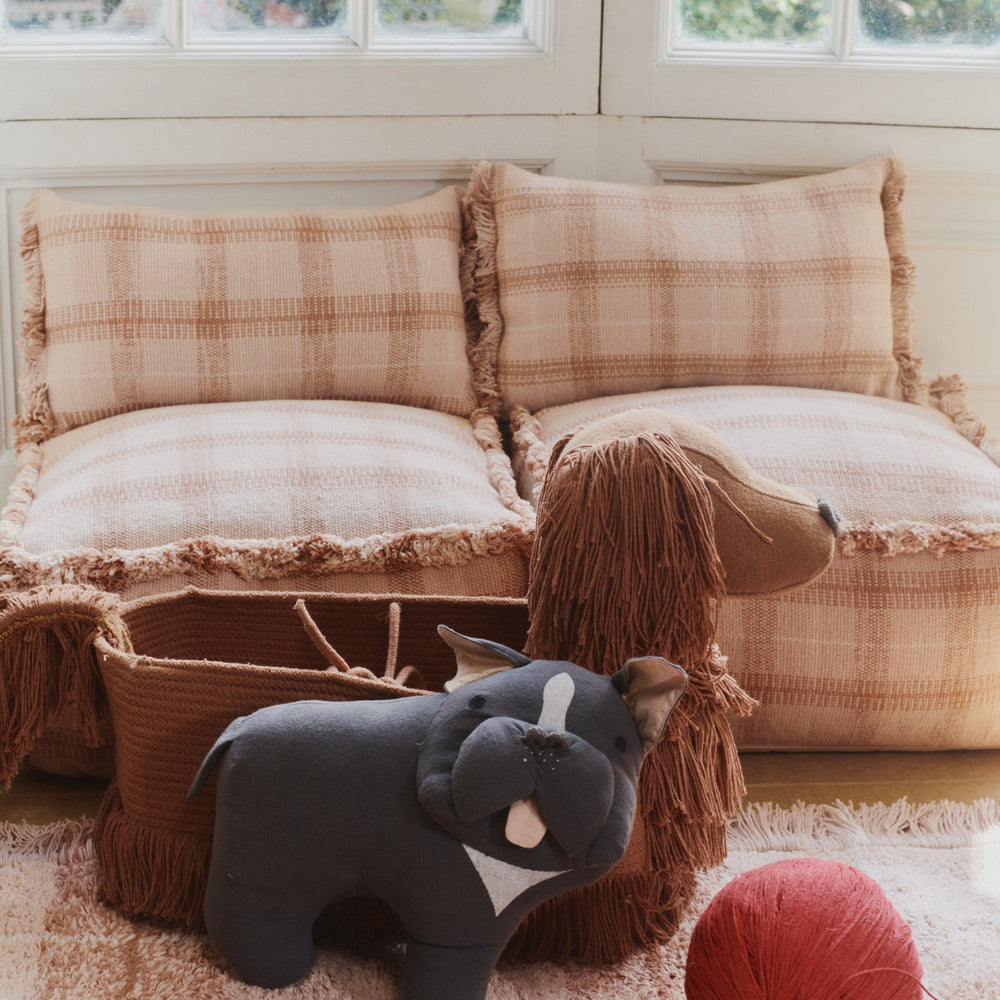Handloom Tartan Pouf