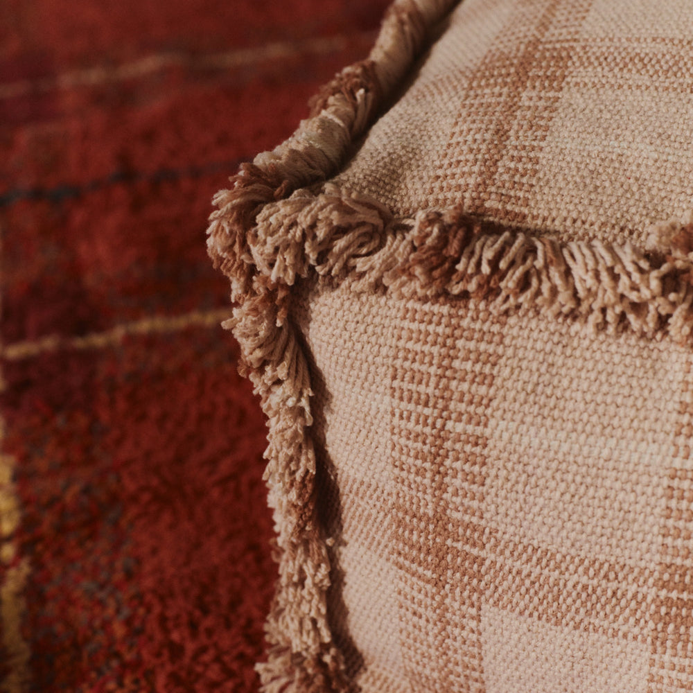 Handloom Tartan Pouf