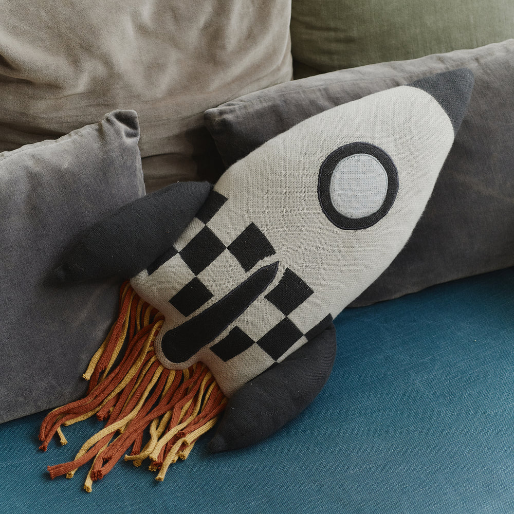 Rocket Knitted Cushion