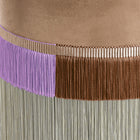 Beige Line Fringe Pouf