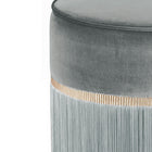 Bicolor Fringe Pouf