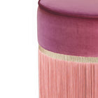 Bicolor Fringe Pouf