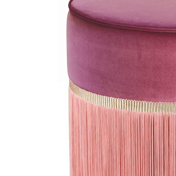 Bicolor Fringe Pouf