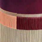 Bordeaux Line Fringe Pouf