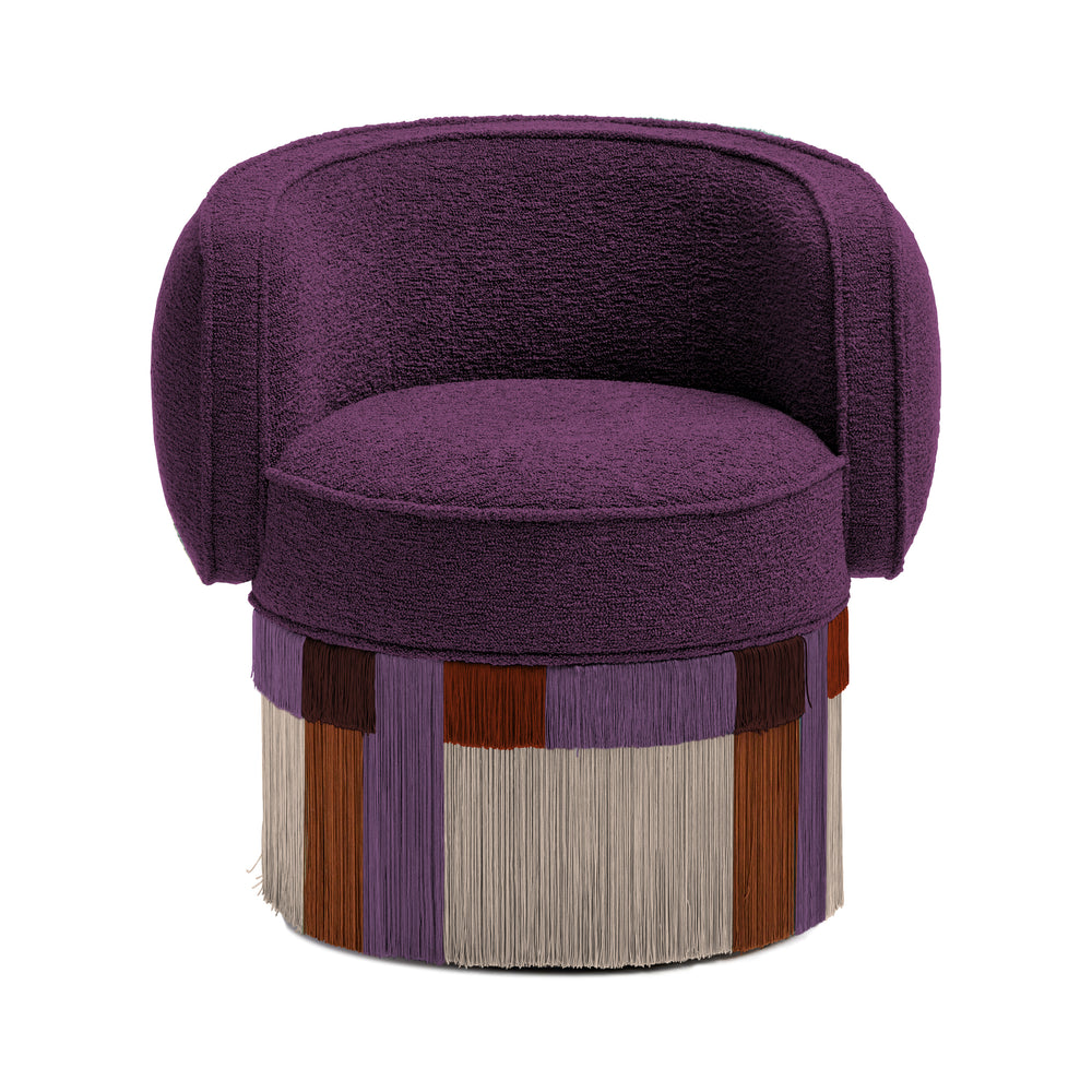 Clunis Pirouette Swivel Fringe Armchair