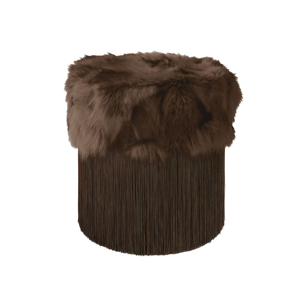 Fur Fringe Ottoman