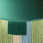Geo Stripe Fringe Pouf