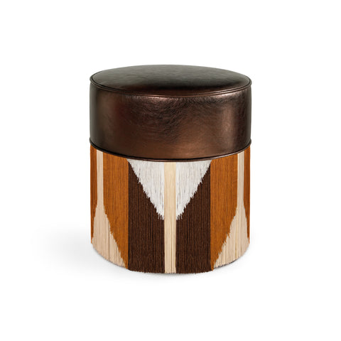 Gleaming Tribe Fringe Pouf