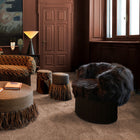 Pirouette Swivel Fringe Armchair