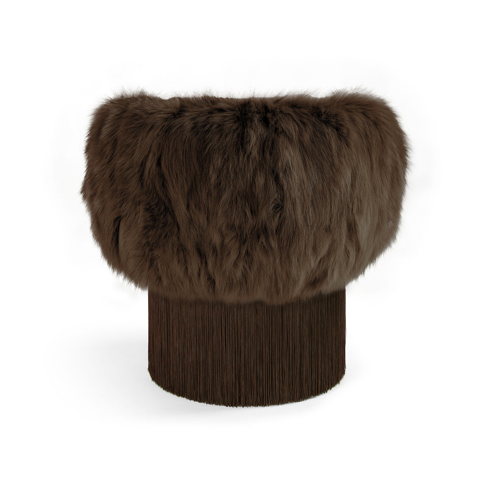 Pirouette Swivel Fringe Armchair