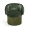 Plain Pirouette Swivel Fringe Armchair  option Green Velvet