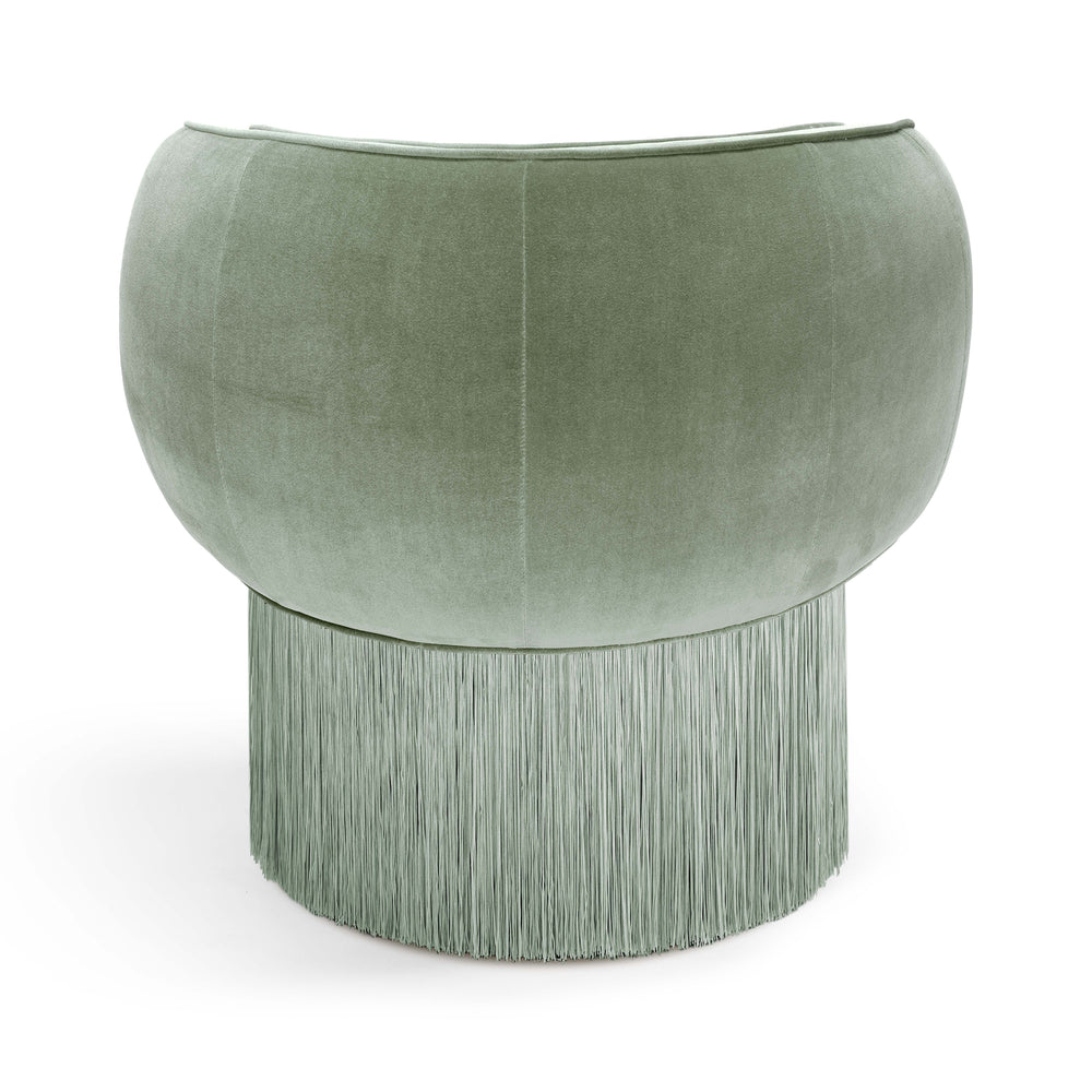 Plain Pirouette Swivel Fringe Armchair