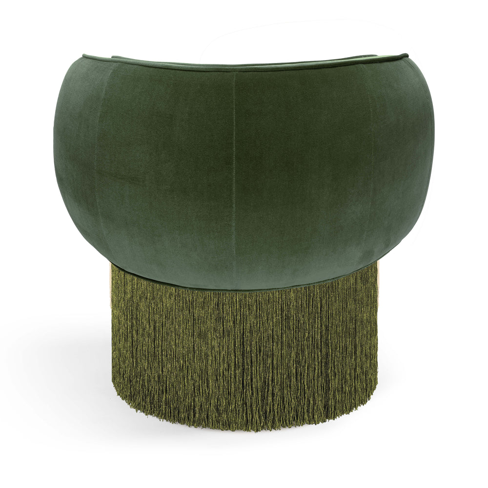 Plain Pirouette Swivel Fringe Armchair