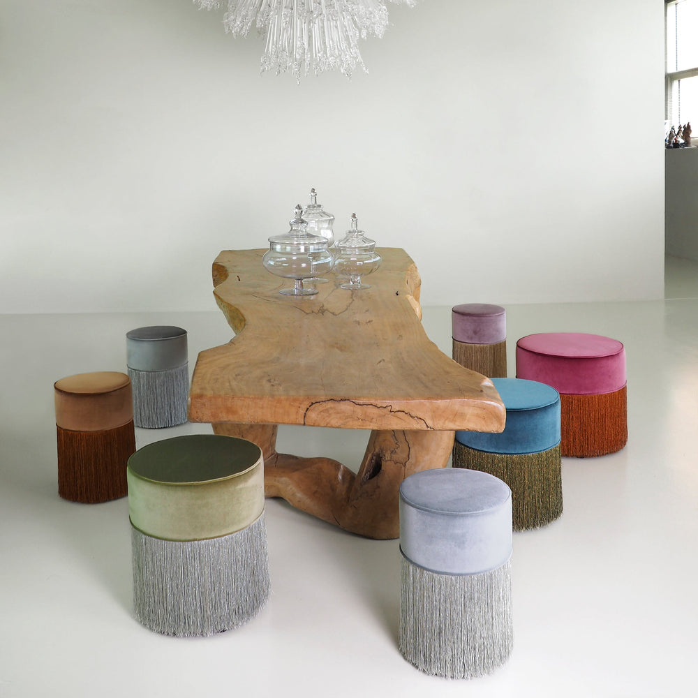 Sparkle Fringe Pouf
