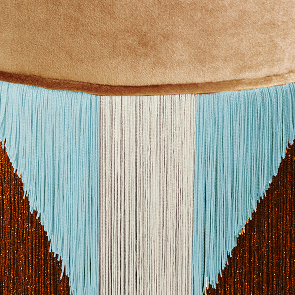 Treasure Tribe Fringe Small Pouf
