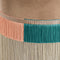 Beige Line Fringe Pouf  option Orange / Green