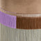 Beige Line Fringe Pouf  option Purple / Brown
