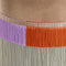 Beige Line Fringe Pouf  option Purple / Orange