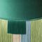 Geo Stripe Fringe Pouf  option Green