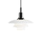 PH 3 1/2-3 Glass Pendant Light  option White Glass / Black Metalized