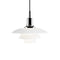PH 3 1/2-3 Glass Pendant Light  option White Glass / Chrome