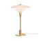 PH 3/2 Glass Table Lamp  option Pale Rose Glass / Brass Metalized
