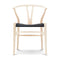 CH24 Wishbone Chair with Black Paper Cord  option Ash / White Oil