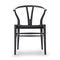 CH24 Wishbone Chair with Black Paper Cord  option Beech / Anthracite Gray