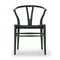 CH24 Wishbone Chair with Black Paper Cord  option Beech / Olive Green