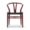 CH24 Wishbone Chair with Black Paper Cord  option Beech / Red Brown