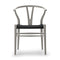 CH24 Wishbone Chair with Black Paper Cord  option Beech / Silver Gray