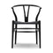 CH24 Wishbone Chair with Black Paper Cord  option Oak / Painted Black