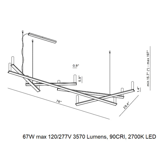 Dix Bougies Linear Pendant Light