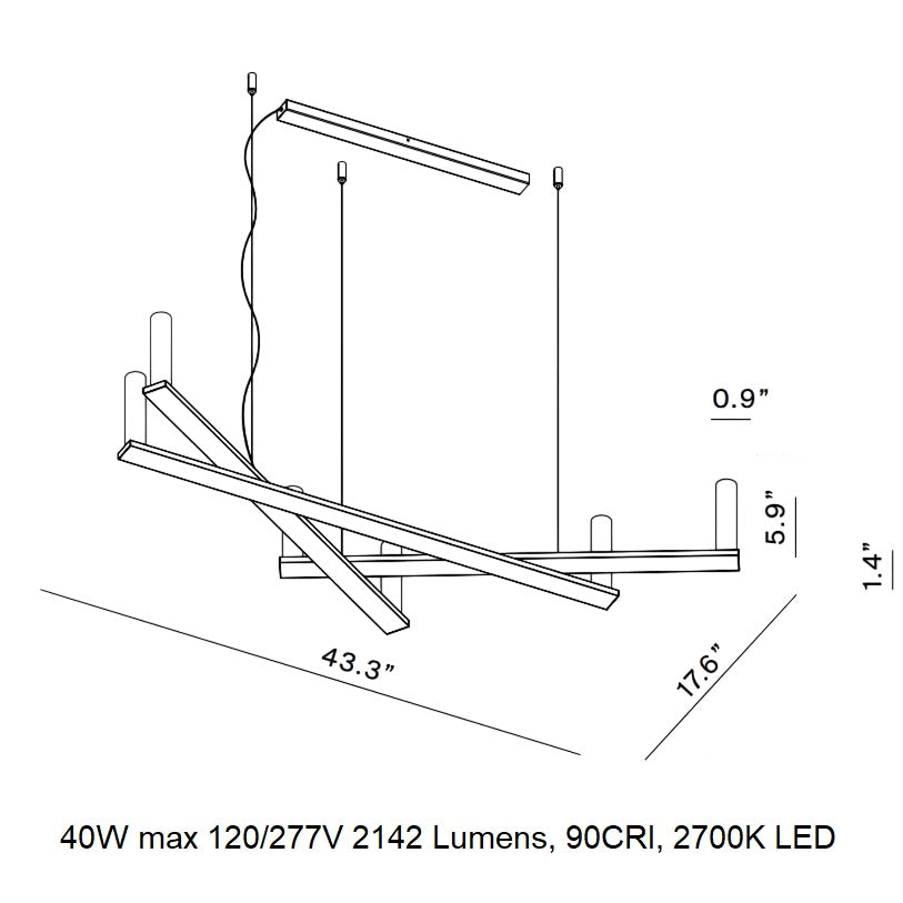 Dix Bougies Petit Linear Pendant Light