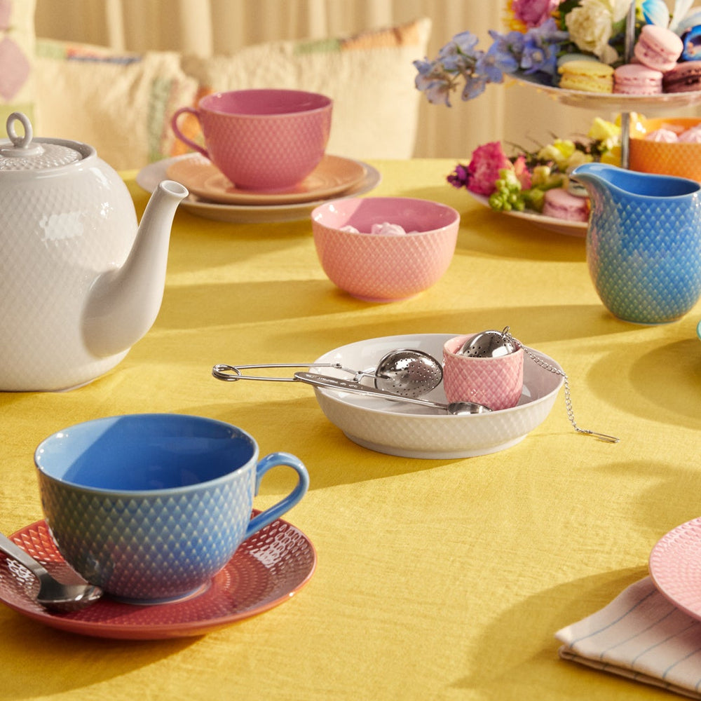 Rhombe Color Tea Cup with Matching Saucer