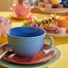Rhombe Color Tea Cup with Matching Saucer