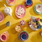 Rhombe Color Tea Cup with Matching Saucer